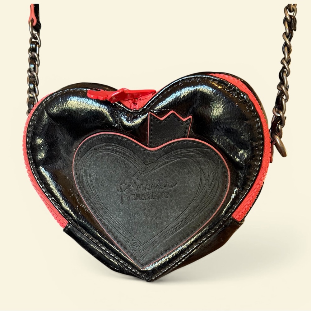 Vera Wang Princess Black & Hot Pink Heart Crossbody Bag